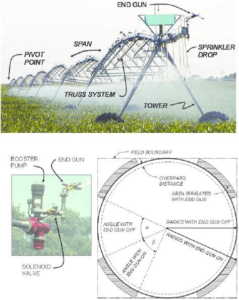 components  field layout  typical center pivot irrigation  scientific diagram