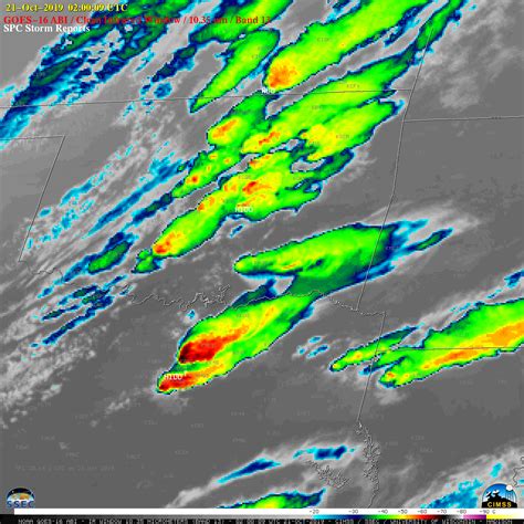 severe thunderstorms in the southern us cimss satellite blog
