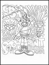 Bandicoot Loudlyeccentric Aku Coco Xcolorings sketch template