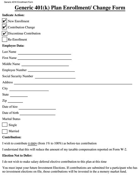 401 K Enrollment Form Fill Out And Sign Online Dochub