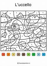 Colora Numeri Pianetabambini Animali Difficile Difficili Uccello Sugli sketch template
