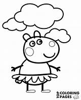 Coloring Suzy Sheep Peppa Pig Pages Printable Print Topcoloringpages George sketch template