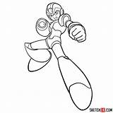 Mega Man Megaman Draw Drawing Sketchok Step sketch template