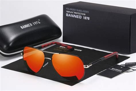 banned 1976 hd men s polarized pilot sunglasses aluminum frame anti