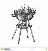 Barbecue Vector Sketch Draw Hand Grill Picnic Summer Food Drawn Illustration Barbeque Preview sketch template