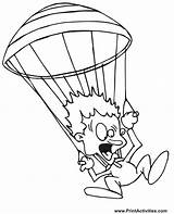 Parachute Paraquedismo Paratrooper Scared Parachuter Tudodesenhos Coloringhome sketch template