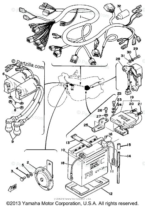 yamaha motorcycle  oem parts diagram  electrical partzillacom