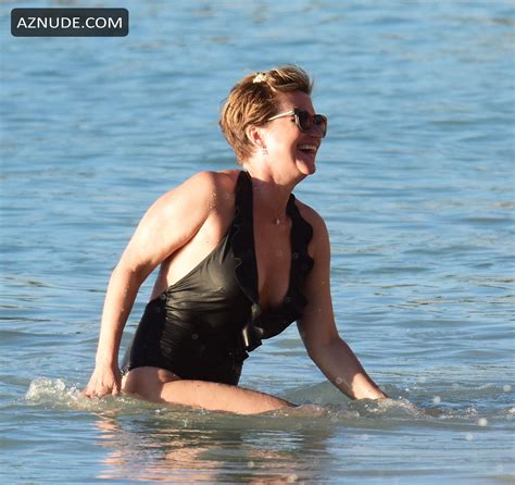 Emma Forbes Hot In A Black Swimsuit On The Beach In Barbados Aznude