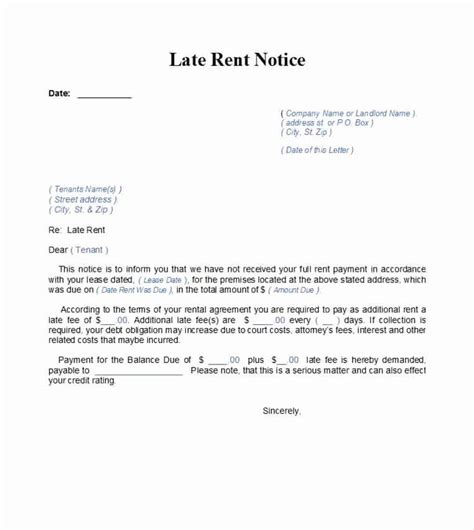 friendly rent increase letter   printable late rent  rent