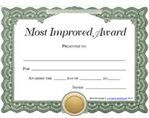 printable  improved awards certificates templates