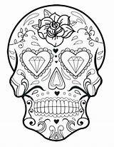 Coloring Pages Sugar Skull Mandala Printable Pdf Getcolorings Color Skulls Onlin sketch template