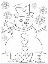 Snowman Coloring Valentine Pages Valentines Madebyteachers Fun February Packets Add Preschool sketch template