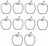Apples Ten Apple Math Coloring Pages Outline Drawing Number Preschool Printables Counting Kids Color Activities Worksheet Colouring Print Write Learn sketch template