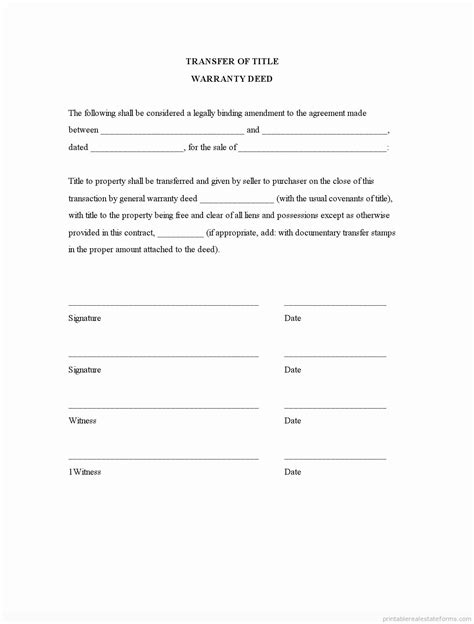 printable transfer  ownership agreement template printable templates