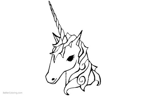 head  unicorn coloring pages  printable coloring pages