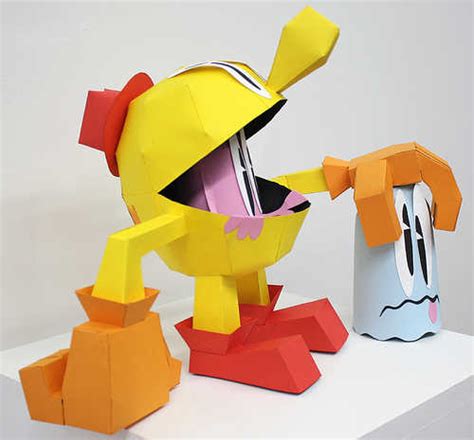 papercraft pac man  folding mastery