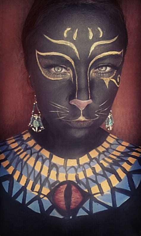 Bastet Goddess Egyptian Feline Face Painting Halloween
