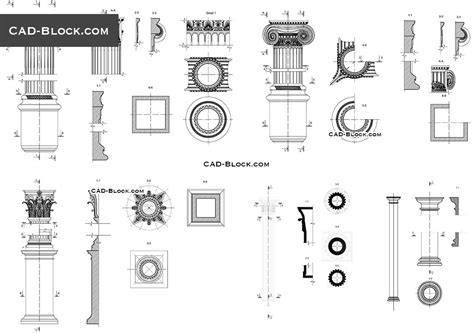 classical architectural orders cad blocks autocad drawings