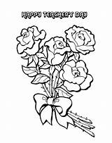 Coloring Pages Teacher Teachers Printable Happy Drawing Kids Sheets Children Print Cards Para Color Roses Mothers Flower Rose Mom Flores sketch template