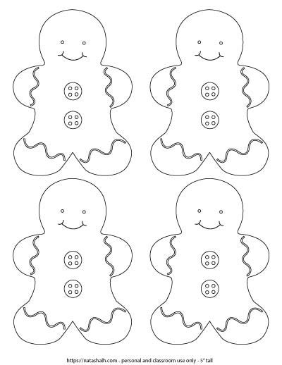 printable gingerbread man templates great  kids holiday
