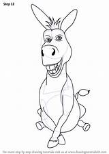 Donkey Shrek Drawing Draw Drawings Step Cartoon Characters Coloring Disney Cute Tutorial Drawingtutorials101 Easy Burro Para Dibujo Colorear Pages Funny sketch template