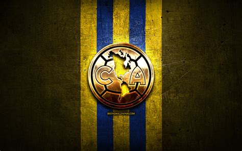 wallpapers club america fc golden logo liga mx yellow metal