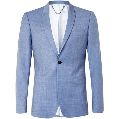 topman limited edition light blue skinny fit suit jacket skinny fit