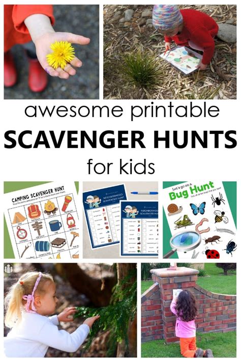 printable scavenger hunts  kids fantastic fun learning