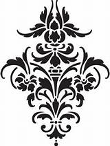 Damask Stencil Pattern Clipart Printable Patterns Stencils Cut Designs Simple Furniture Svg Wall Cliparts Clip Stenciling Silhouette Large Printables Template sketch template
