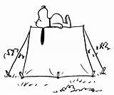 Snoopy Camping Charlie Brown Coloring Pages Peanuts Camp Beagle Packages sketch template