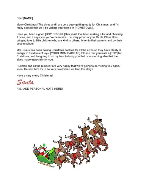 printable christmas letter templates   templatelab