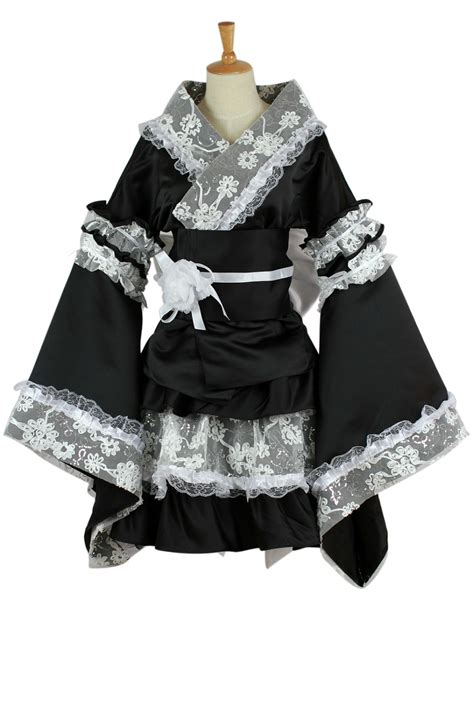 Maid Cosplay Costume For Women Anime Clothes Lace Kimono