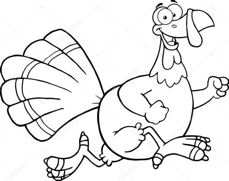 iictures turkey black and white black and white happy turkey bird cartoon character running