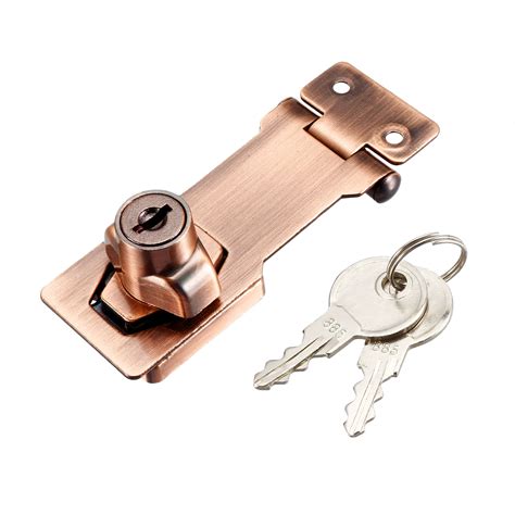 keyed hasp lock mm twist knob keyed locking hasp  door cabinet keyed  red copper