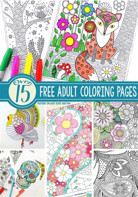 gorgeous  adult coloring pages easy peasy  fun coloring