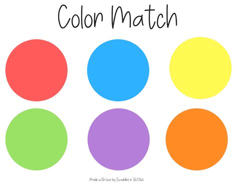 cereal color match printable  learning club
