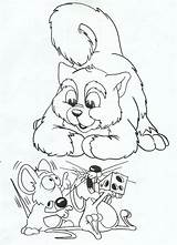 Coloring Pages Mice Cat Site sketch template