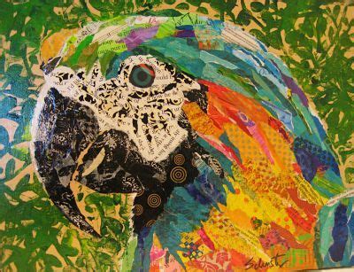 macaw torn paper collage applique art mosaic art projects paper collage