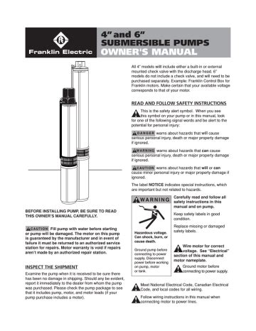 franklin submersible  pump users manual manualzz