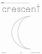 Tracing Crescent Worksheets Worksheet Preschoolers Cresent sketch template