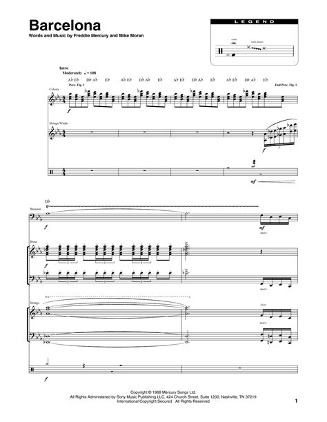 barcelona sheet  queen transcribed score