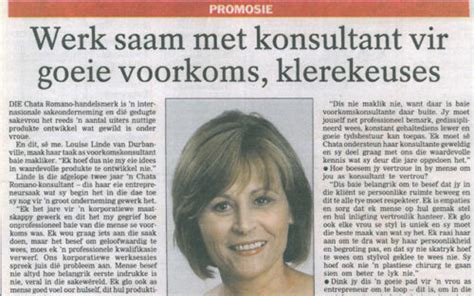 die burger afrikaans newspaper chata romano image consultant
