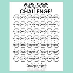 money saving challenge printable save    days etsy  week