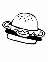 Coloring Hamburger Pages Printable Burger Food 2021 Cliparts Coloring4free Drawing Simple Clip Getdrawings Library Clipart Popular sketch template