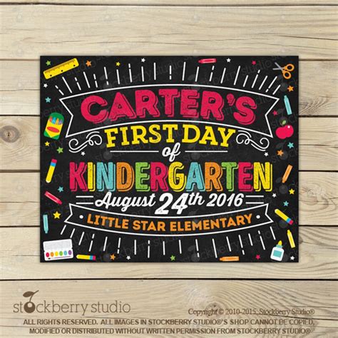 day  pre  chalkboard sign printable st day  pre etsy