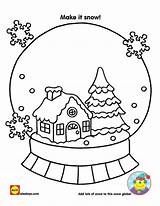 Snow Coloring Globes Christmas Pages Globe Printable Color Draw Snowman Colouring มาส คร ระบาย สต Printables Templates Kids Crafts Choose sketch template
