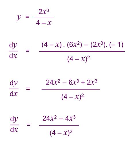 core pure  notes quotient rule examples