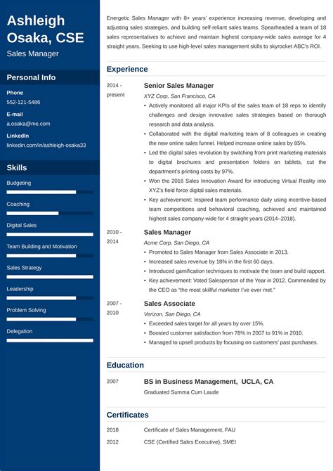 manager cv sample examples  writing tips