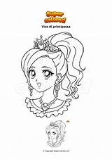 Principessa Viso Prinzessin Ausmalbild Visage Coloriage Princesse Gesicht Supercolored sketch template