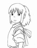 Chihiro Ghibli Miyazaki Spirited Haku Mononoke Hayao Viagem Totoro Lineart Sketchbook Bocetos Bordado Princesse sketch template